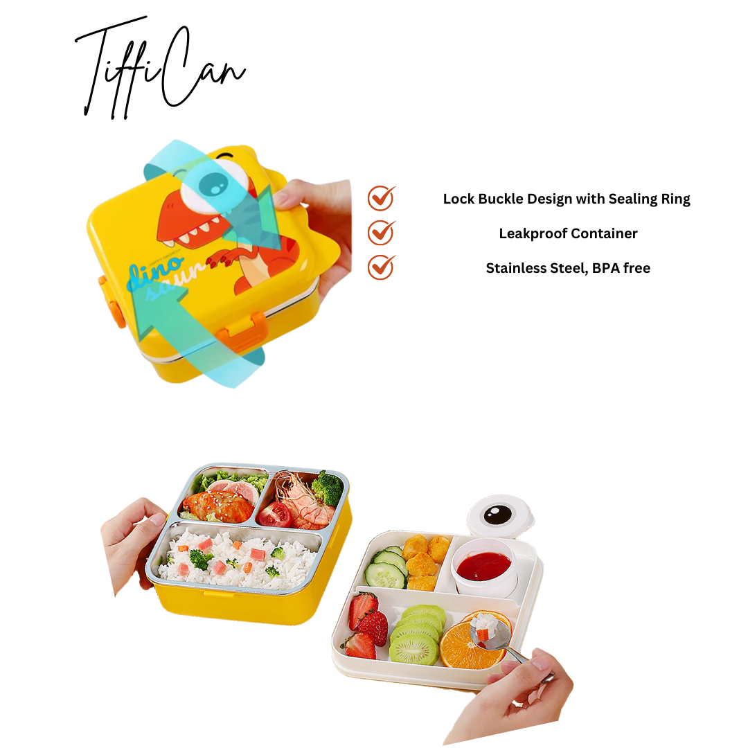 Tiffican - Dino Kids Lunch Box with Sauce Cup