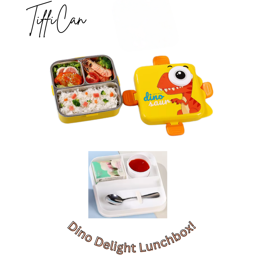 Tiffican - Dino Kids Lunch Box with Sauce Cup